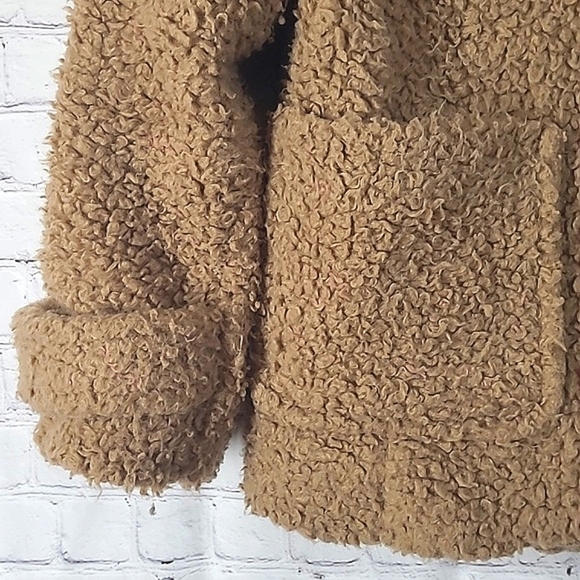 FREE PEOPLE So Soft Faux Shearling Sherpa Teddy Coat JACKET BROWN Womens Size M - Picture 7 of 17